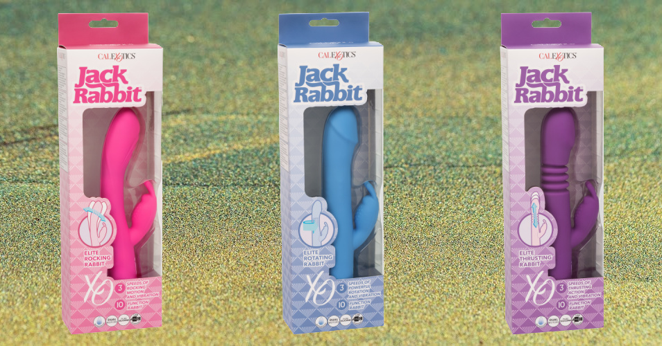 Cal Exotics Jack Rabbit Signature Silicone Thrusting Rabbit Vibrator Purple 9 Inch main image 1