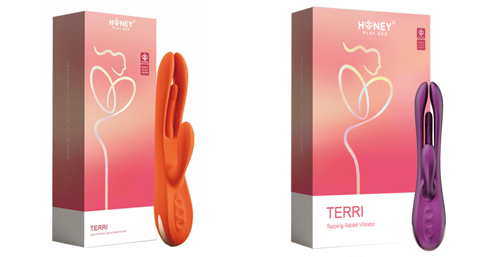 Terri App-Controlled Tapping Rabbit Vibrator with Wide Split Shaft and